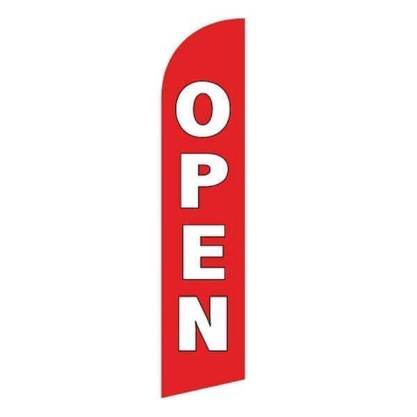Open Red Feather Flag