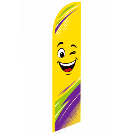 Happy Face Feather Flag