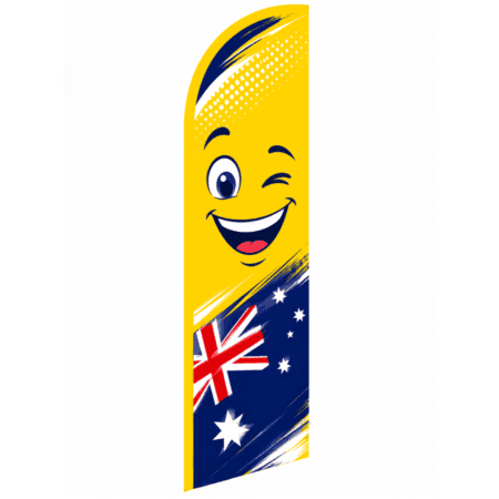 Aussie Happy Face Brush Feather Flag
