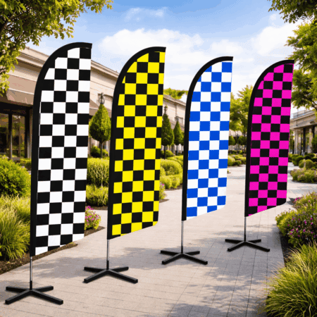 "Check" Pattern Feather Flags