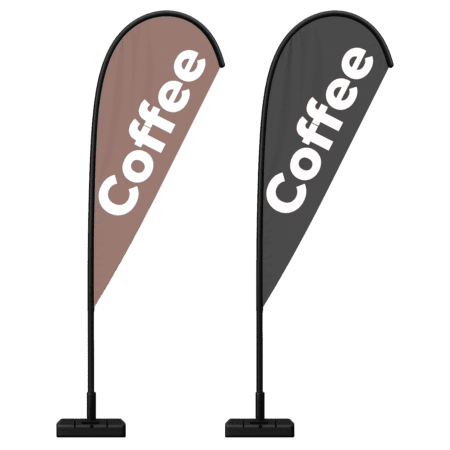 COFFEE Black | Brown Teardrop Banner – SMALL 2.8m Pole
