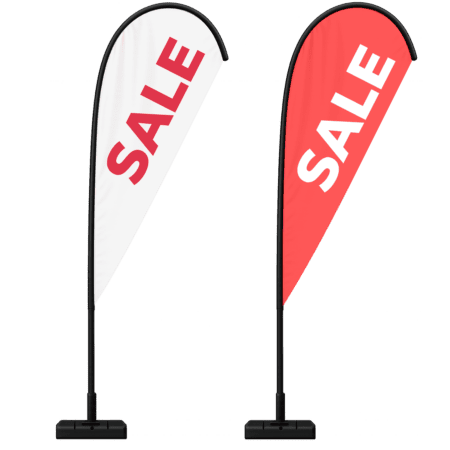 SALE Red | White Teardrop Banner – SMALL 2.8m Pole