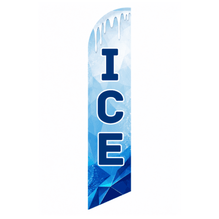 Ice Blue Feather Flag