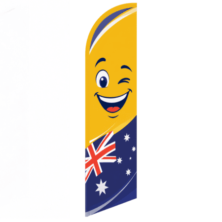 Aussie Happy Face Feather Flag